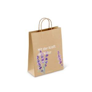 kingnature, Papiertasche, Recyclingpapier, 100% Recycling, Tasche, Reseller, Natur, grün, braun, Blume, Lavendel