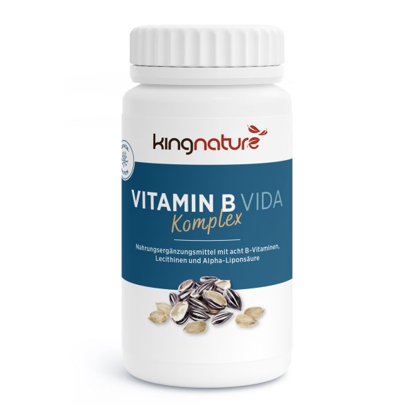 Vitamin B-Vida_v1.0-Front Vorderseite einer Vitamin B Vida Dose von kingnature